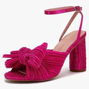 Hot Pink Chunky Heel Sandals